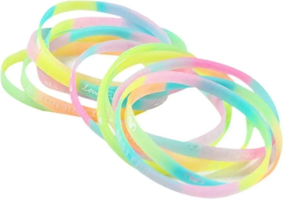 100 Pieces Kids Silicone Bracelets Dark Glow For Children Party Supplies Gift Giveaways Fgao