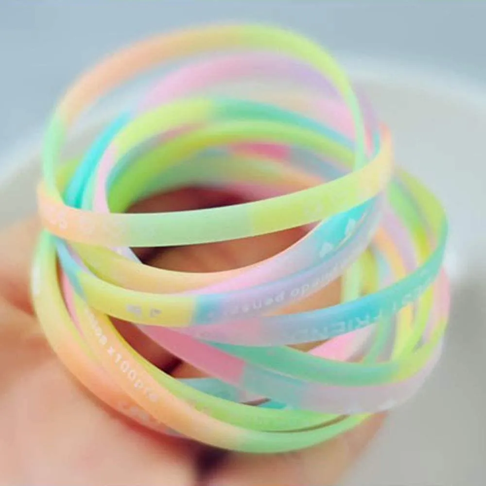100 Pieces Kids Silicone Bracelets Dark Glow For Children Party Supplies Gift Giveaways Fgao