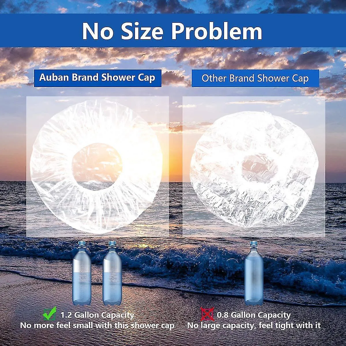 100 Pieces Large Thickened Clear Plastic Elastic Disposable Shower Caps