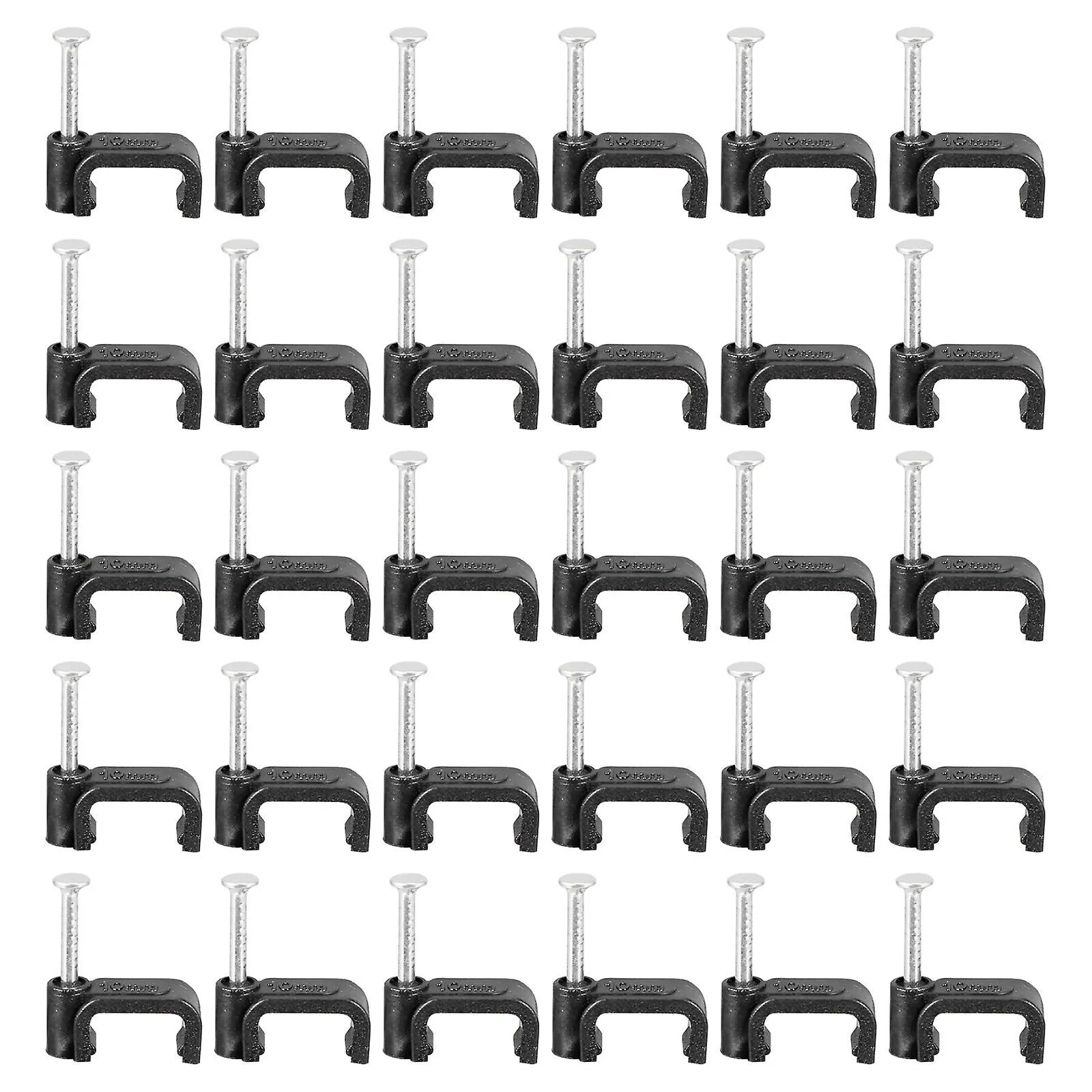 100pcs Half Clamps Black J Hooks With Nails Pipe Support Clamps Fixing Tools