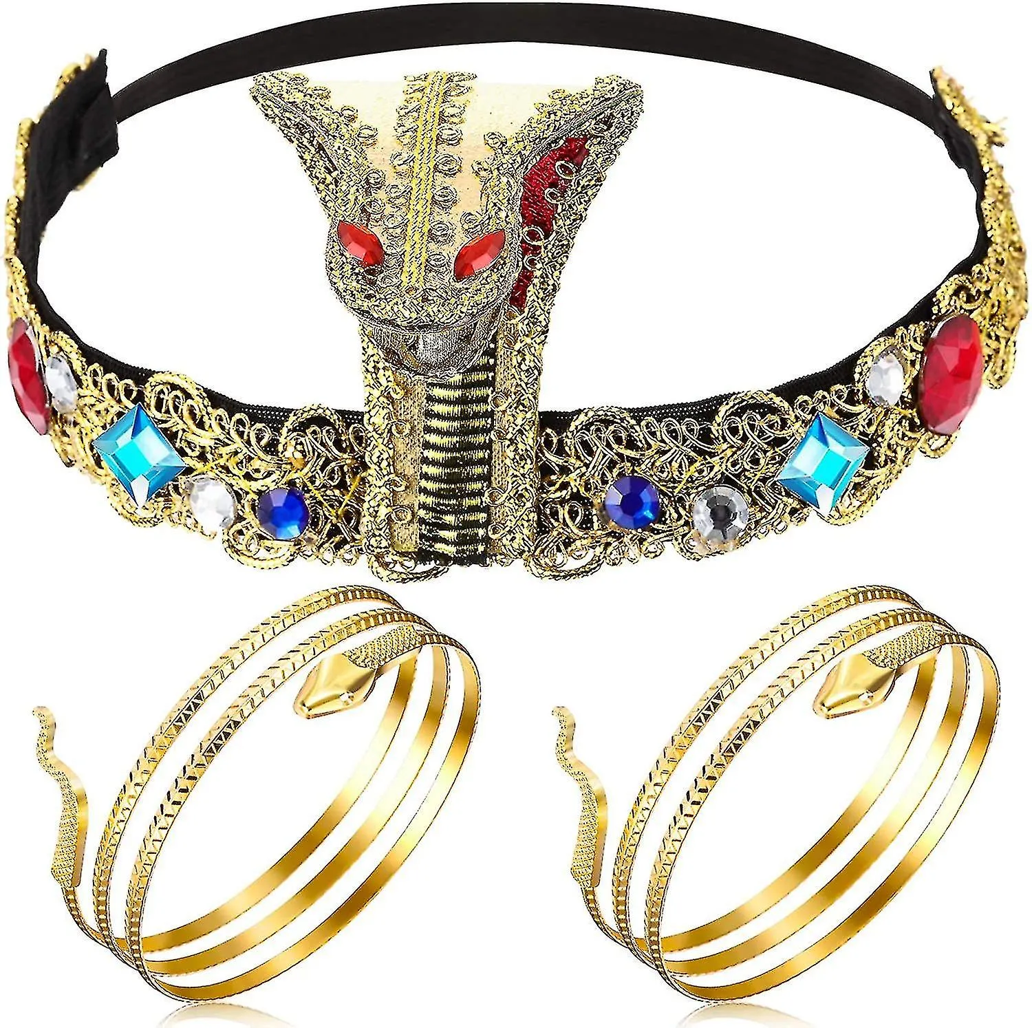 3 Pieces Egyptian Costume Accessories, Egyptian Cobra Headpiece