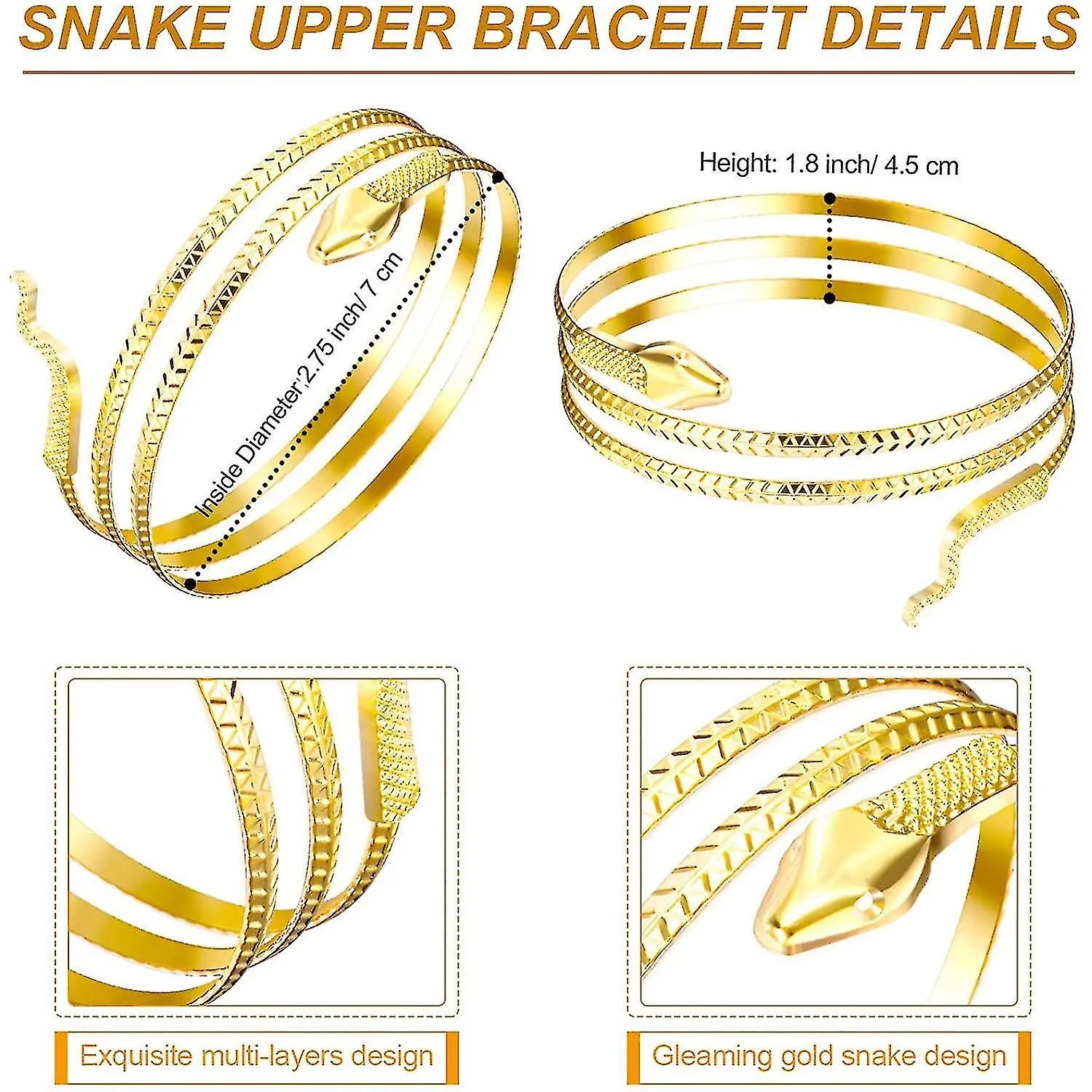 3 Pieces Egyptian Costume Accessories, Egyptian Cobra Headpiece
