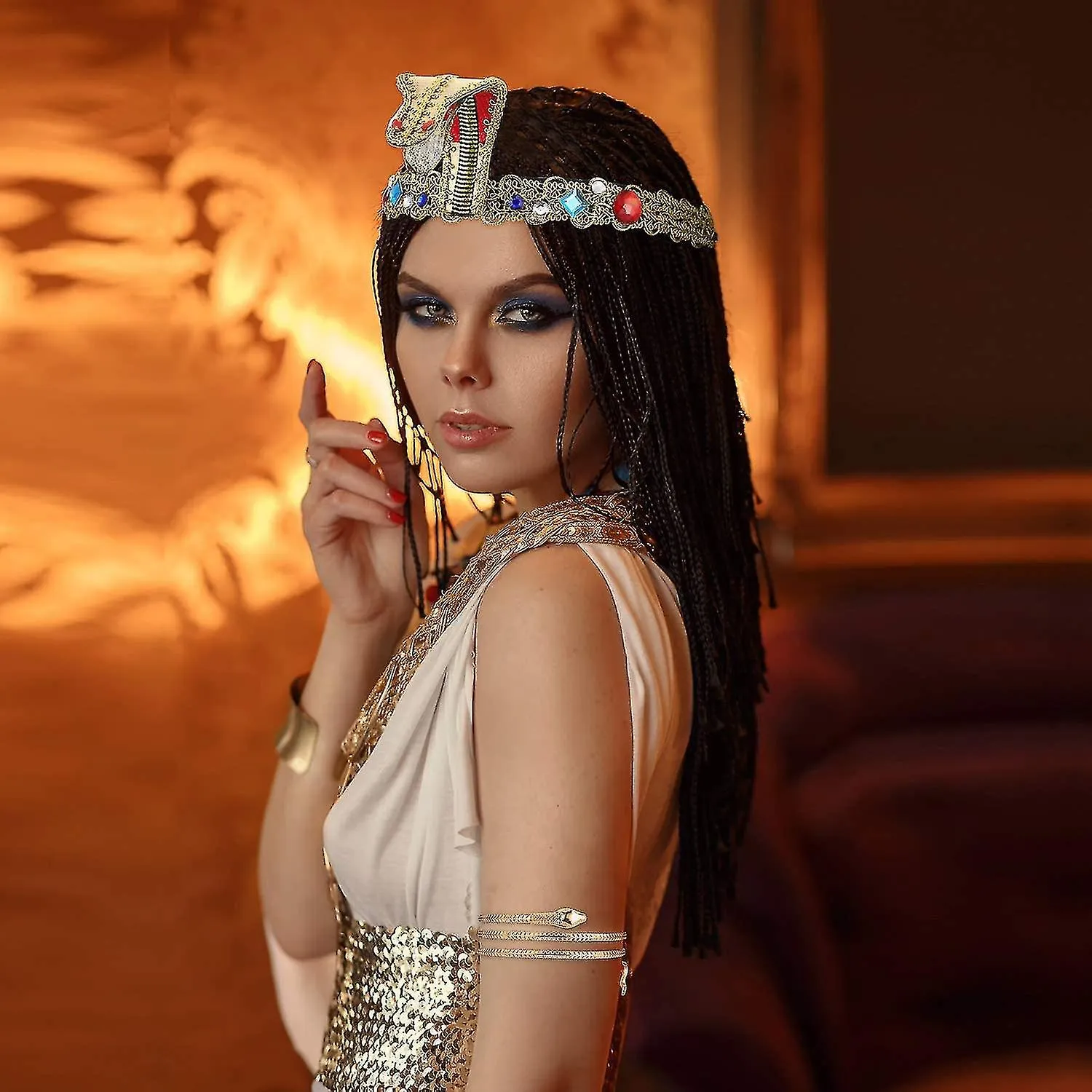 3 Pieces Egyptian Costume Accessories, Egyptian Cobra Headpiece