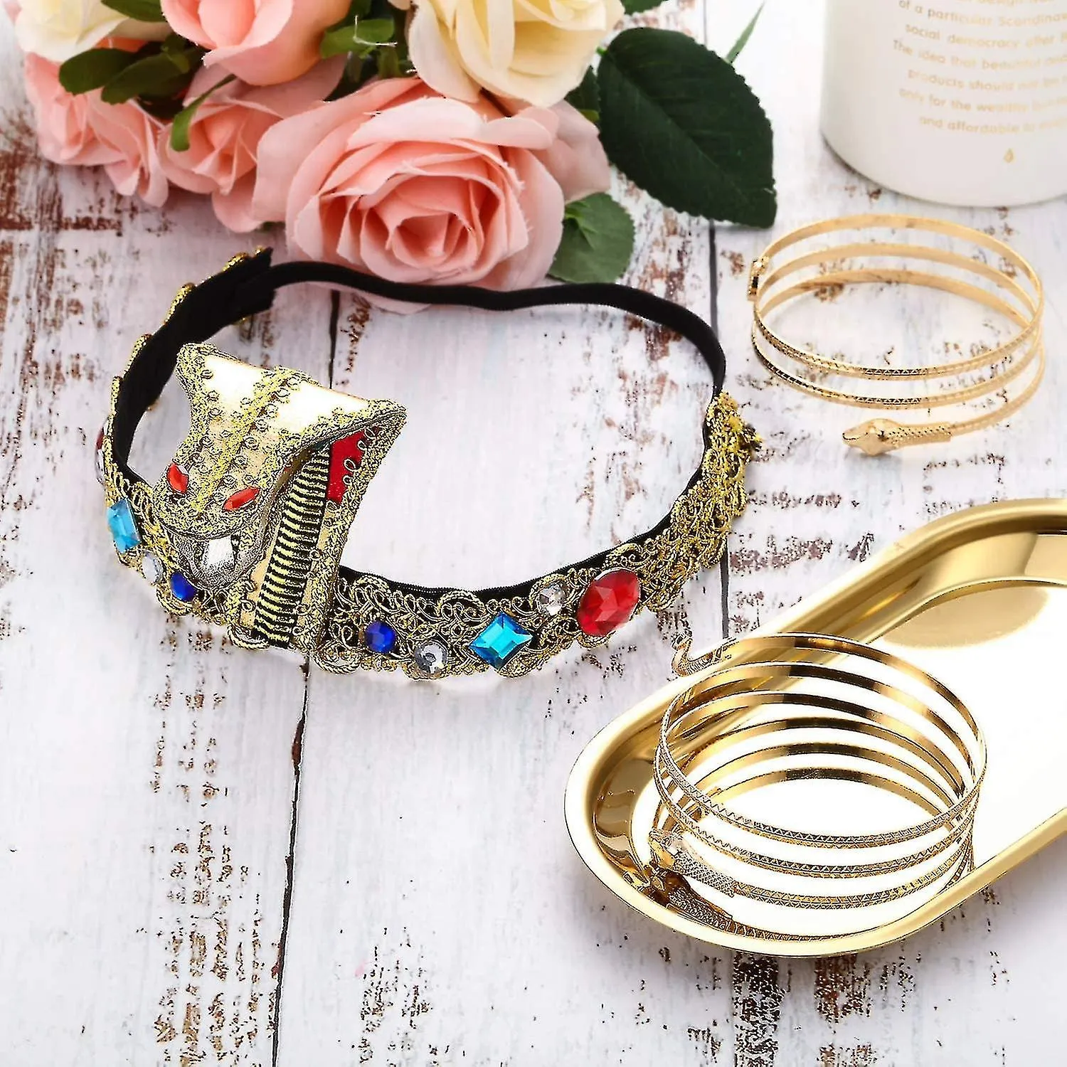 3 Pieces Egyptian Costume Accessories, Egyptian Cobra Headpiece