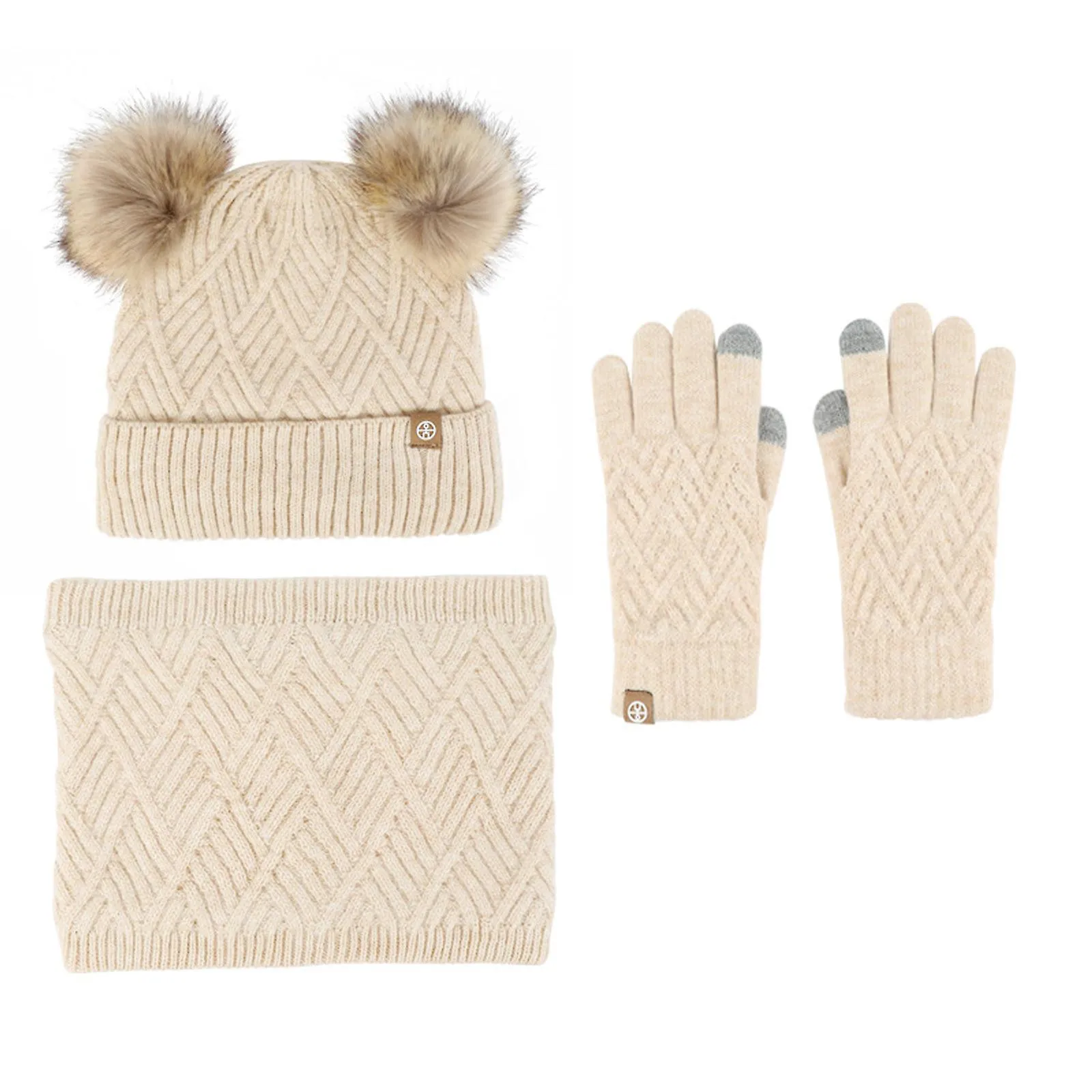 3 Pieces Kids Beanie Hat Scarf Gloves Socks Set Knit Winter Warm Set for Toddler Boys Girls