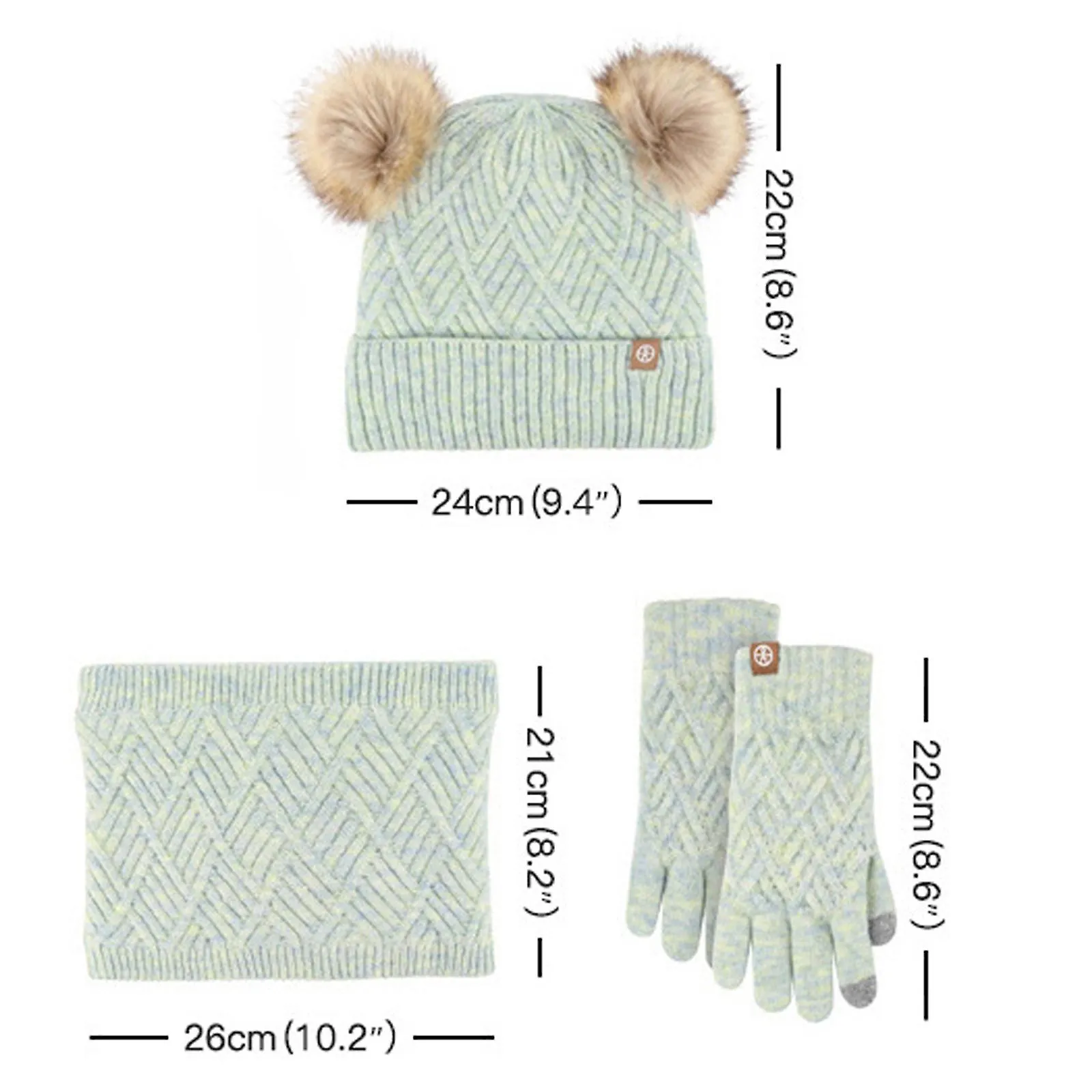 3 Pieces Kids Beanie Hat Scarf Gloves Socks Set Knit Winter Warm Set for Toddler Boys Girls