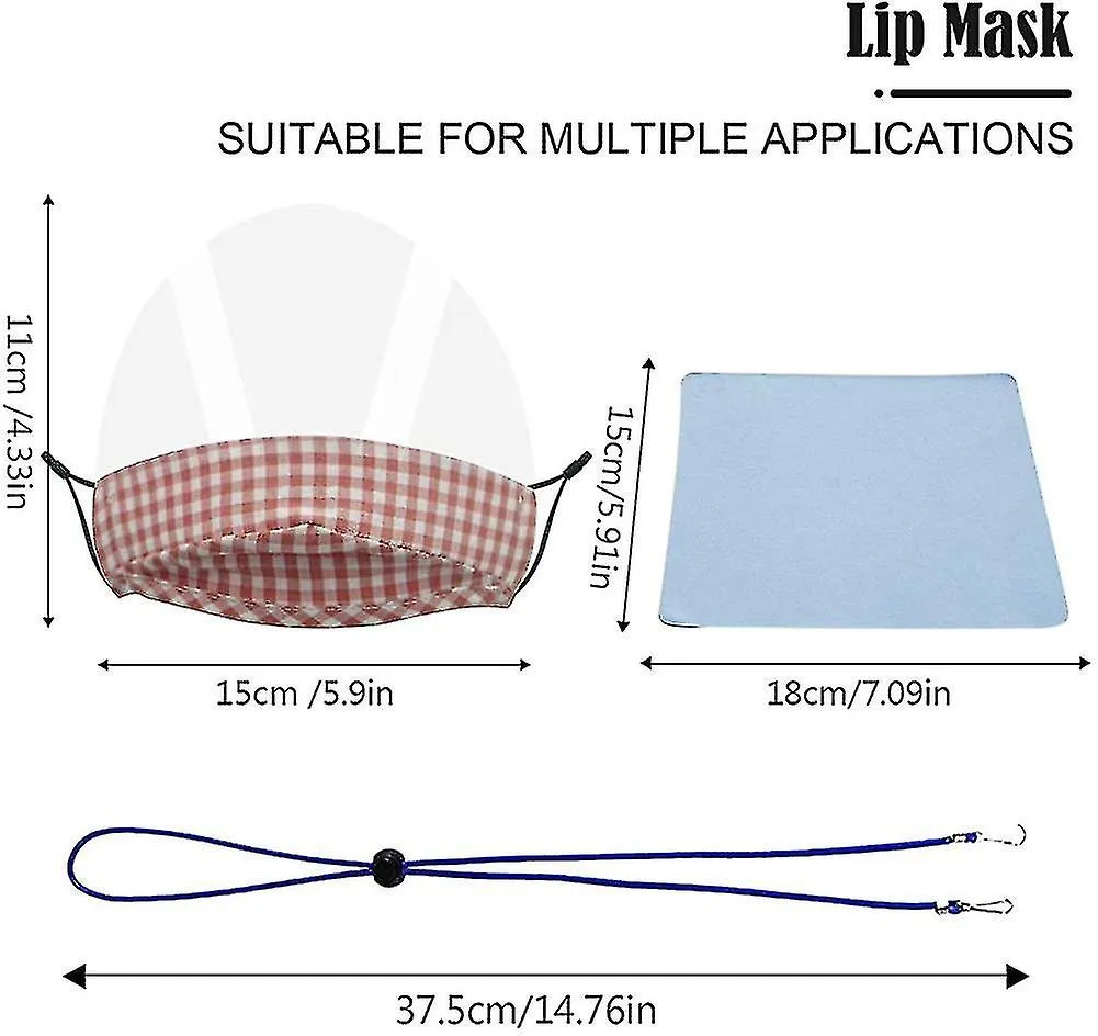 3 PIECES VISORS PROTECTIONS WOMAN MAN TRANSPARENT SHOW SMILE + 1 ANTILOSS ROPE + 1 WIPING