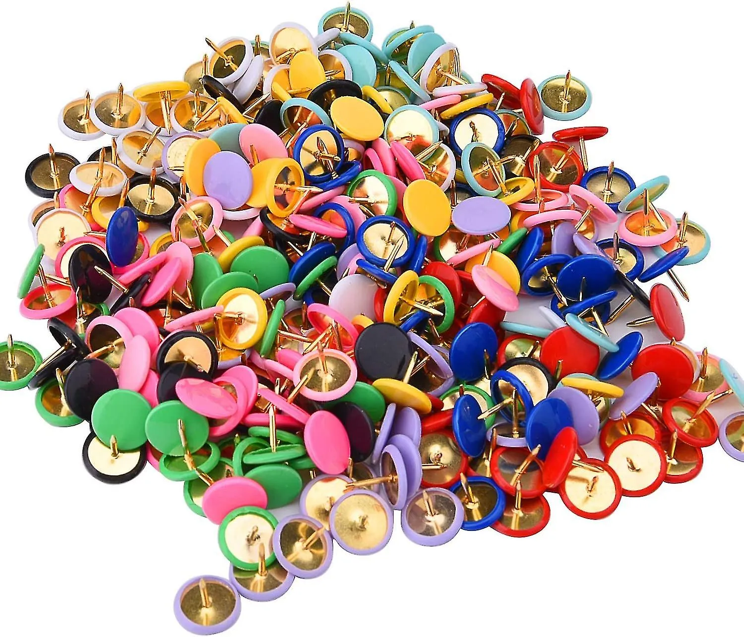 300 Pieces Thumb Tacks Colored Push Pins, Round Head Thumbtack, Steel Points 3/8 Inch, 10 Colors