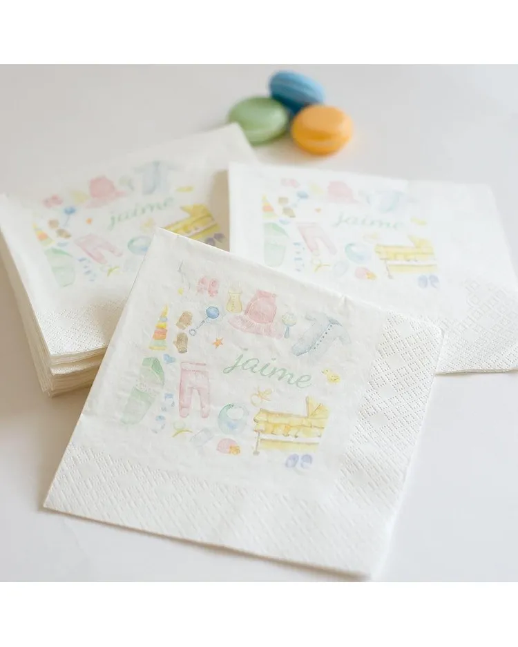 60 servilletas personalizadas Baby Shower