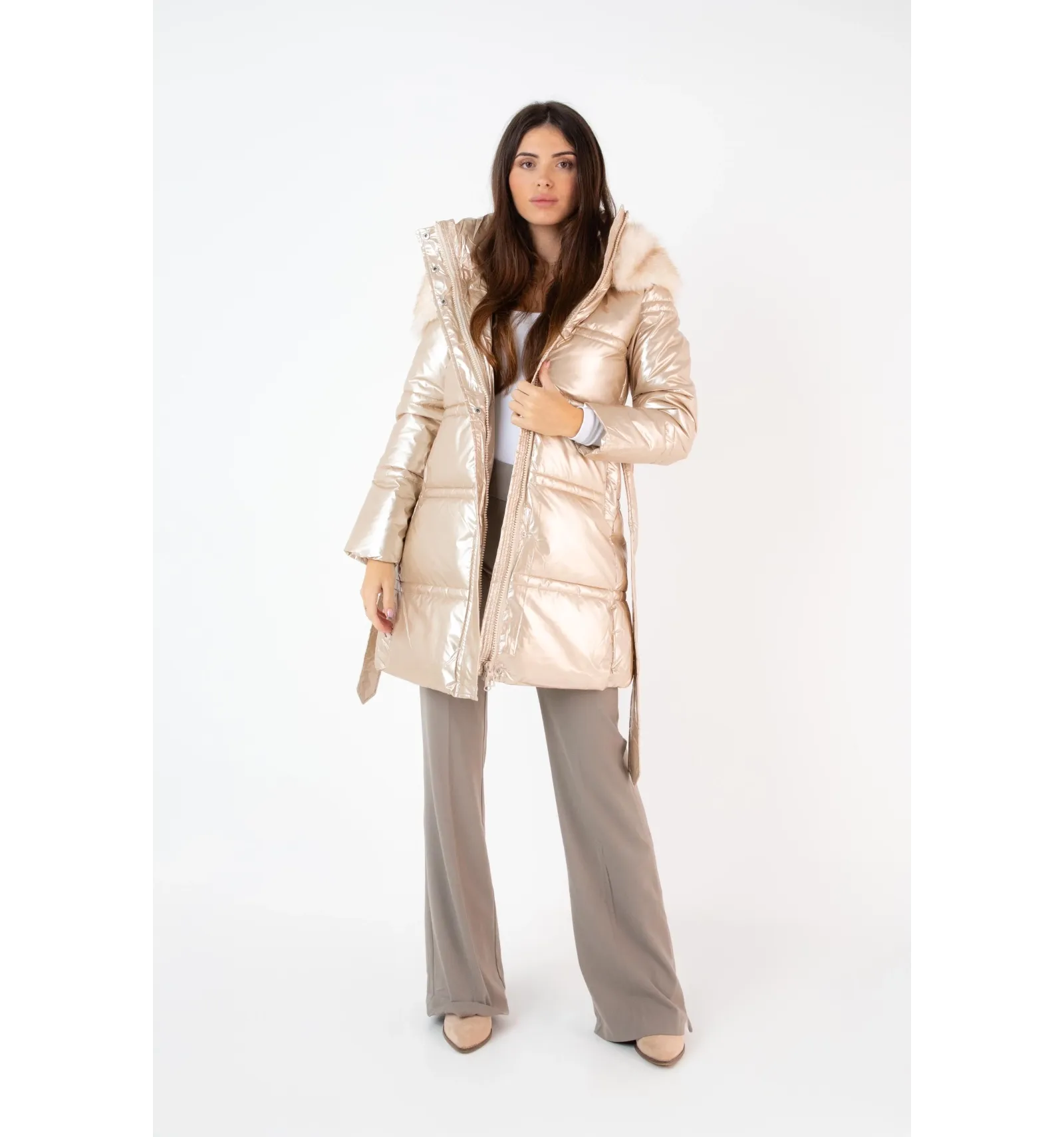 ABRIGO FOURGE  BEIGE