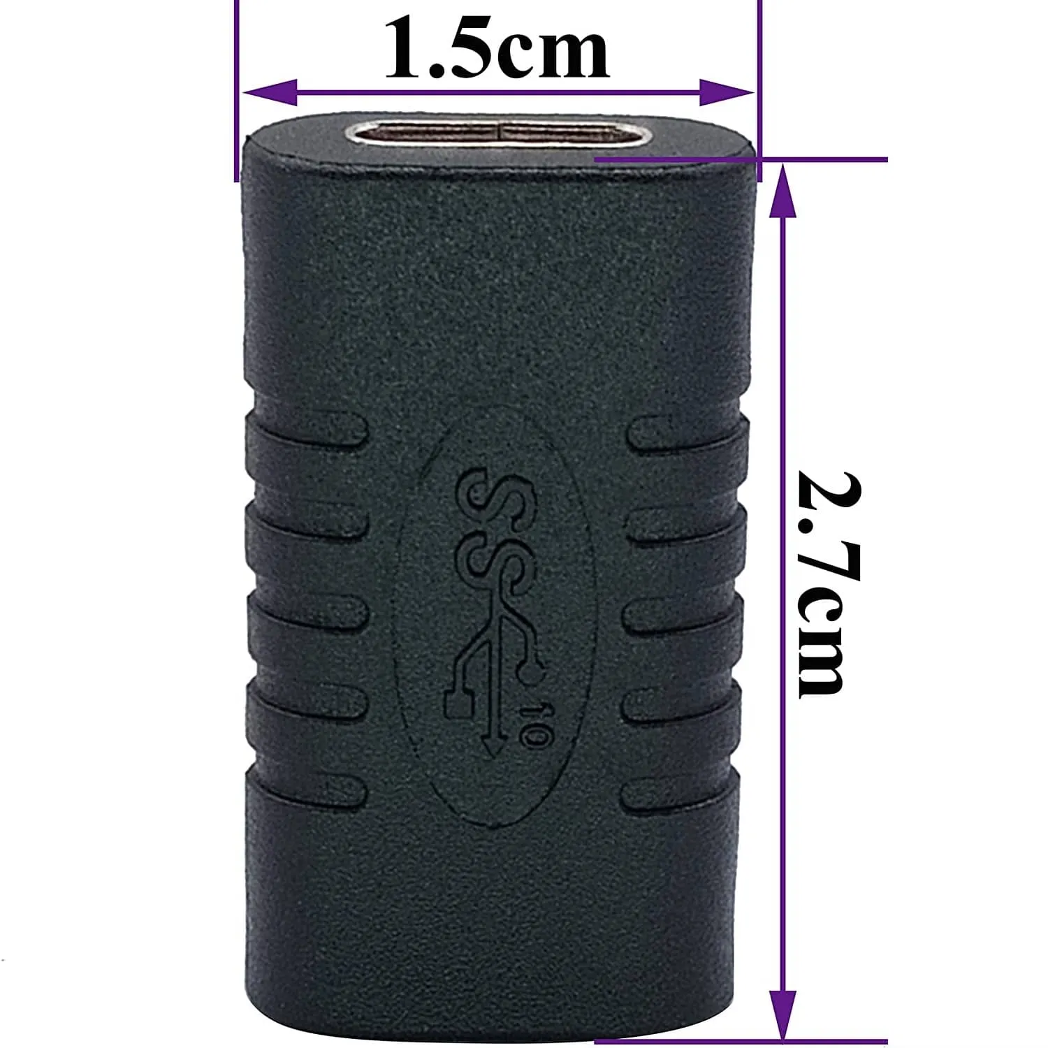 ADAPTADOR EMPALME USBC HEMBRA  NEGRO