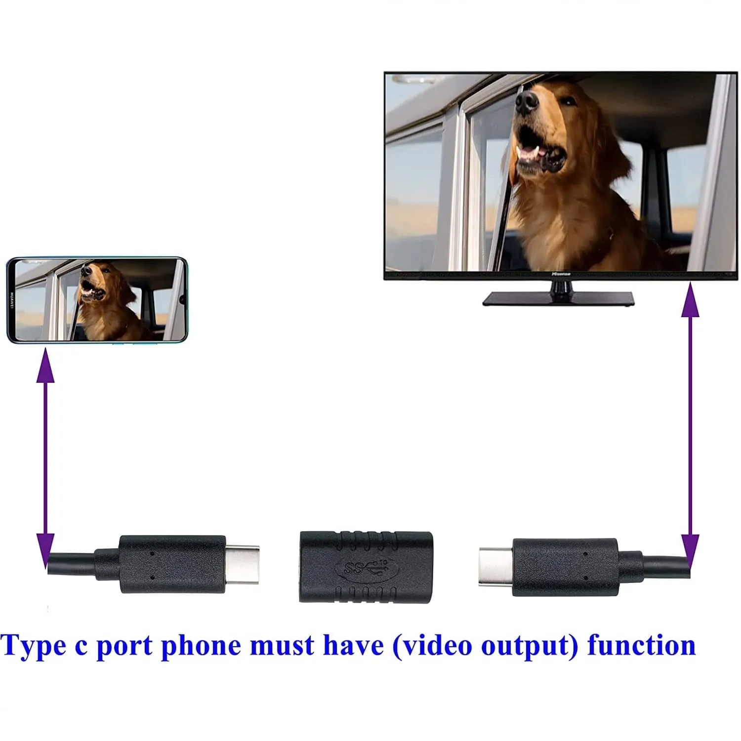 ADAPTADOR EMPALME USBC HEMBRA  NEGRO