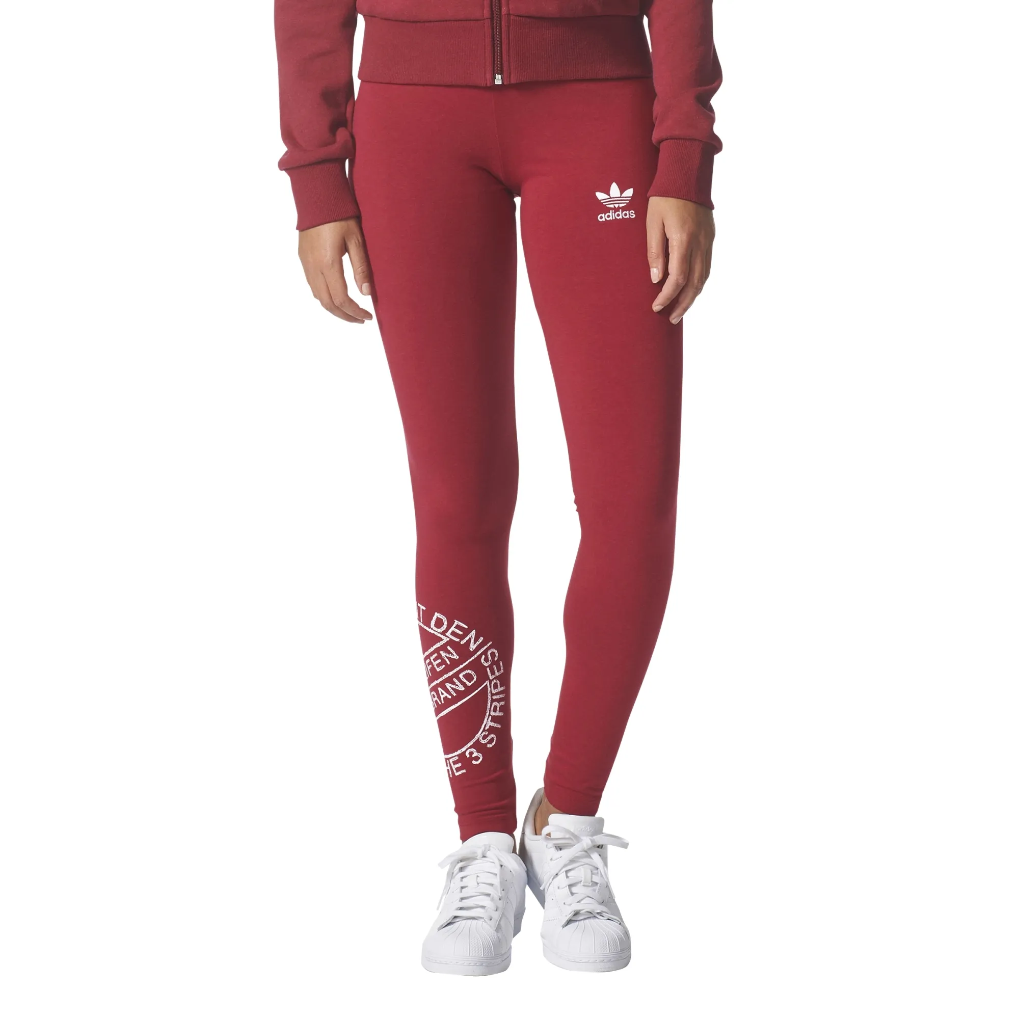 ADIDAS ORIGINALS LEGGINGS LOGO 3STRIPES (COLLEGIATE BURGUNDY MELANGE)