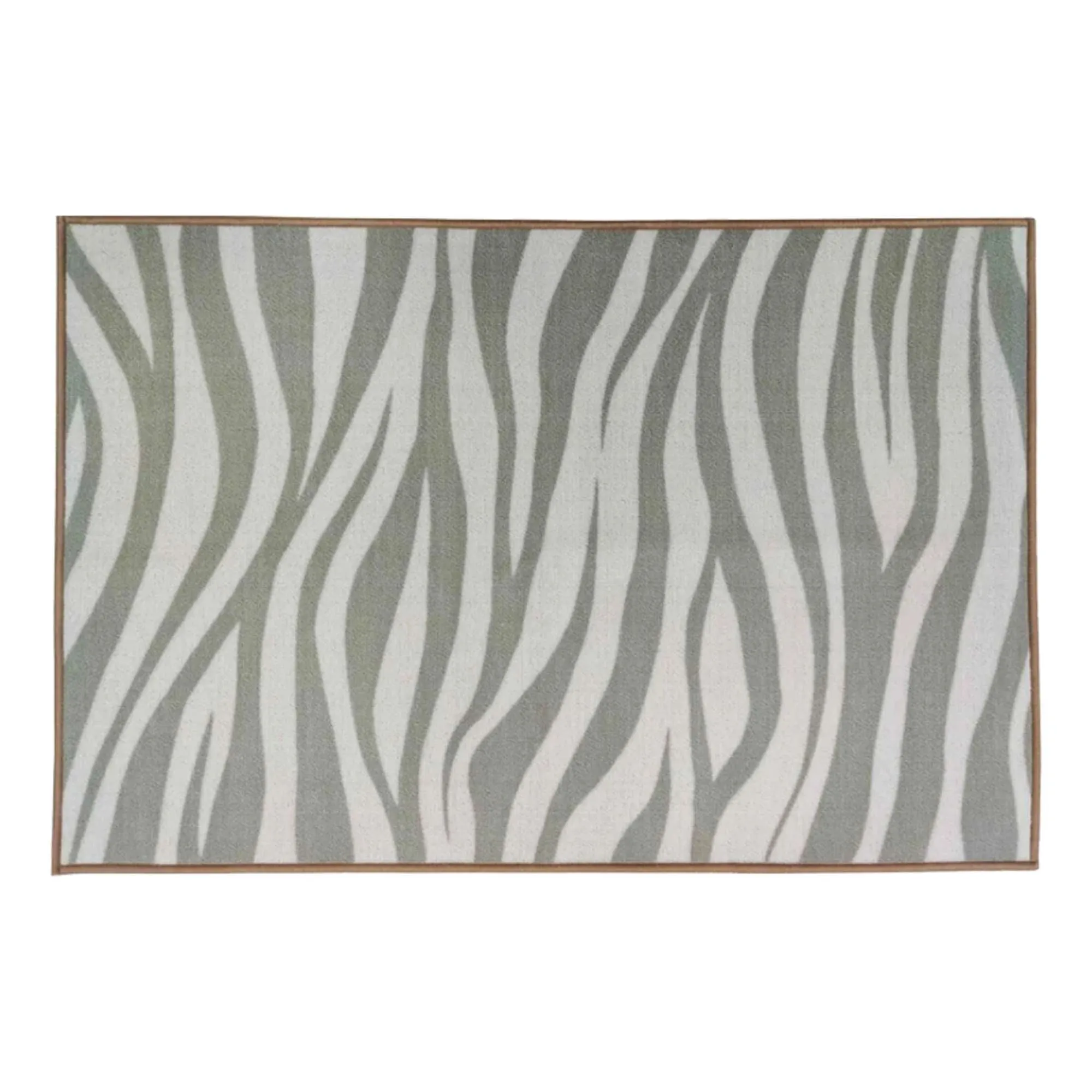 Alfombra De Interiores Zebra Olivo 31.5X47.3 Pulgadas