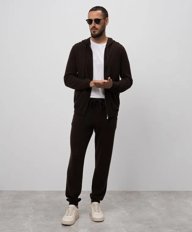 Allude Brown sports jacket made of wool and cashmere