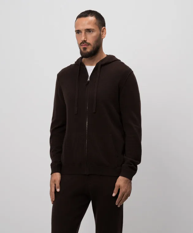 Allude Brown sports jacket made of wool and cashmere