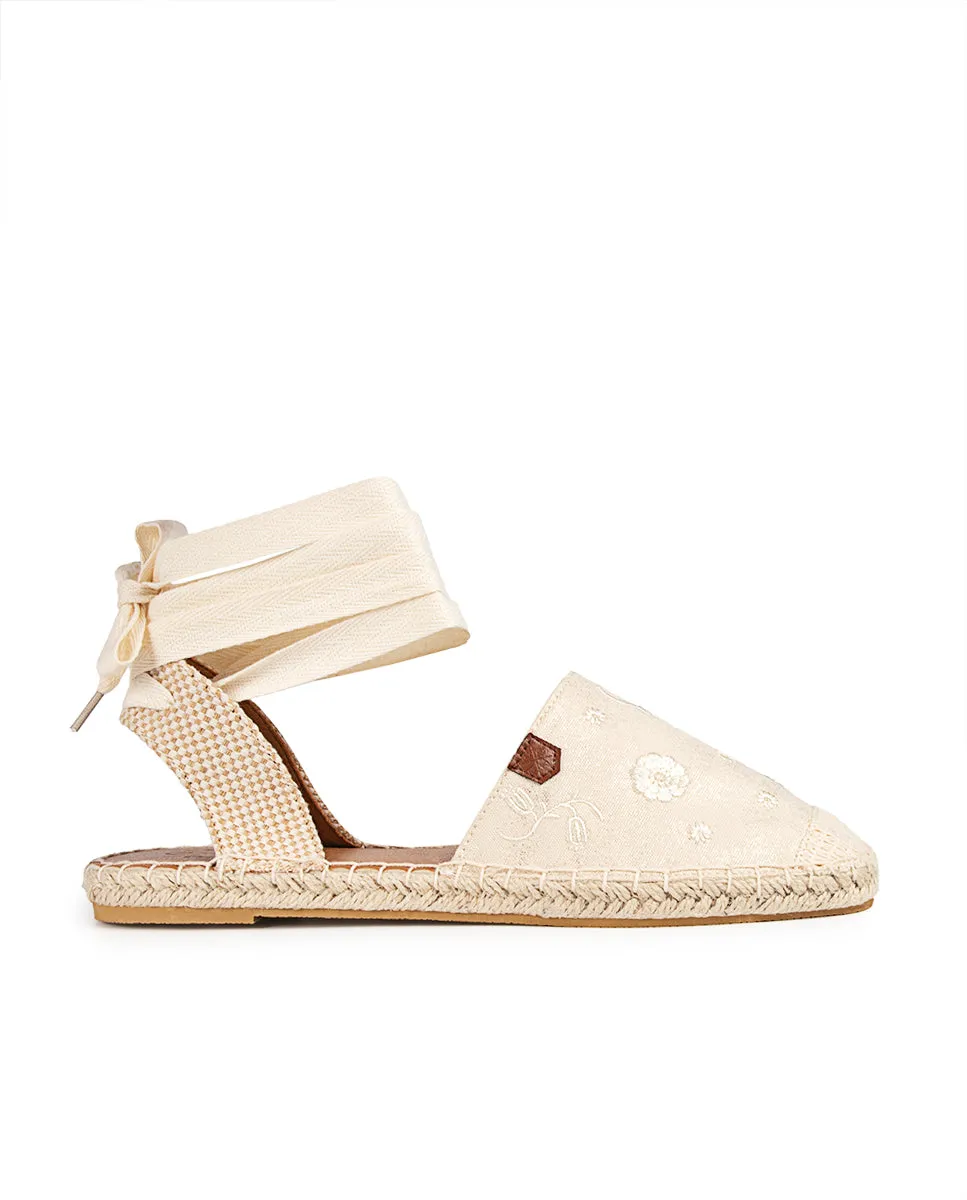 Alpargata Atada Zuma Beige Brillo