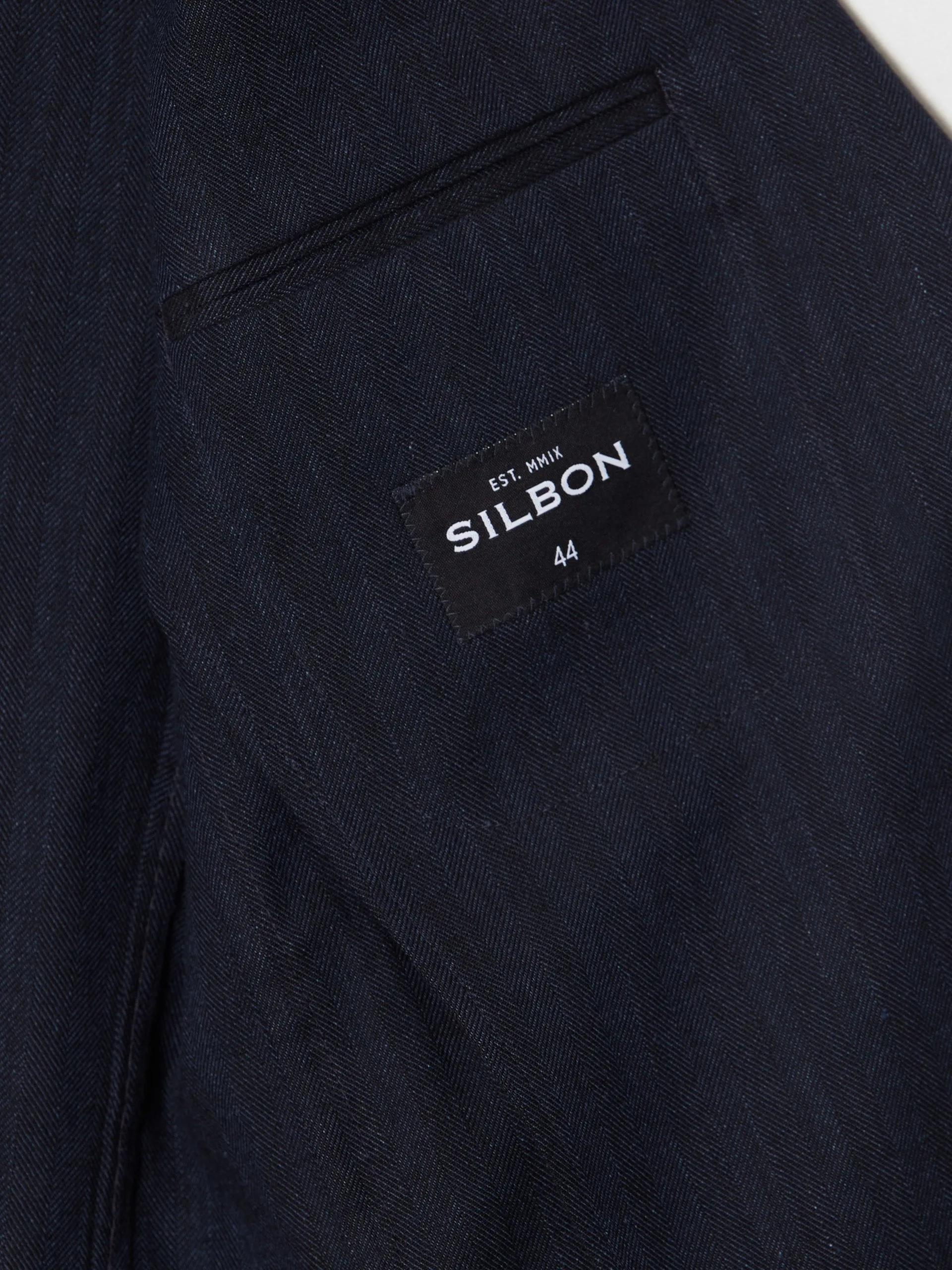 Americana silbon espiga azul marino