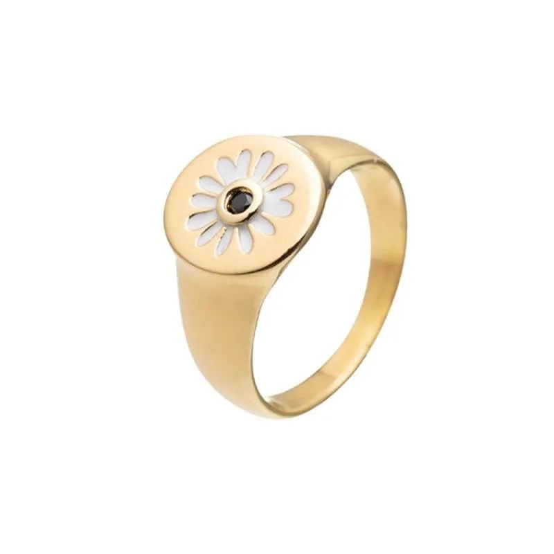 Anillo AGATHA PARIS tipo sello con circonita negra de SARA CARBONERO