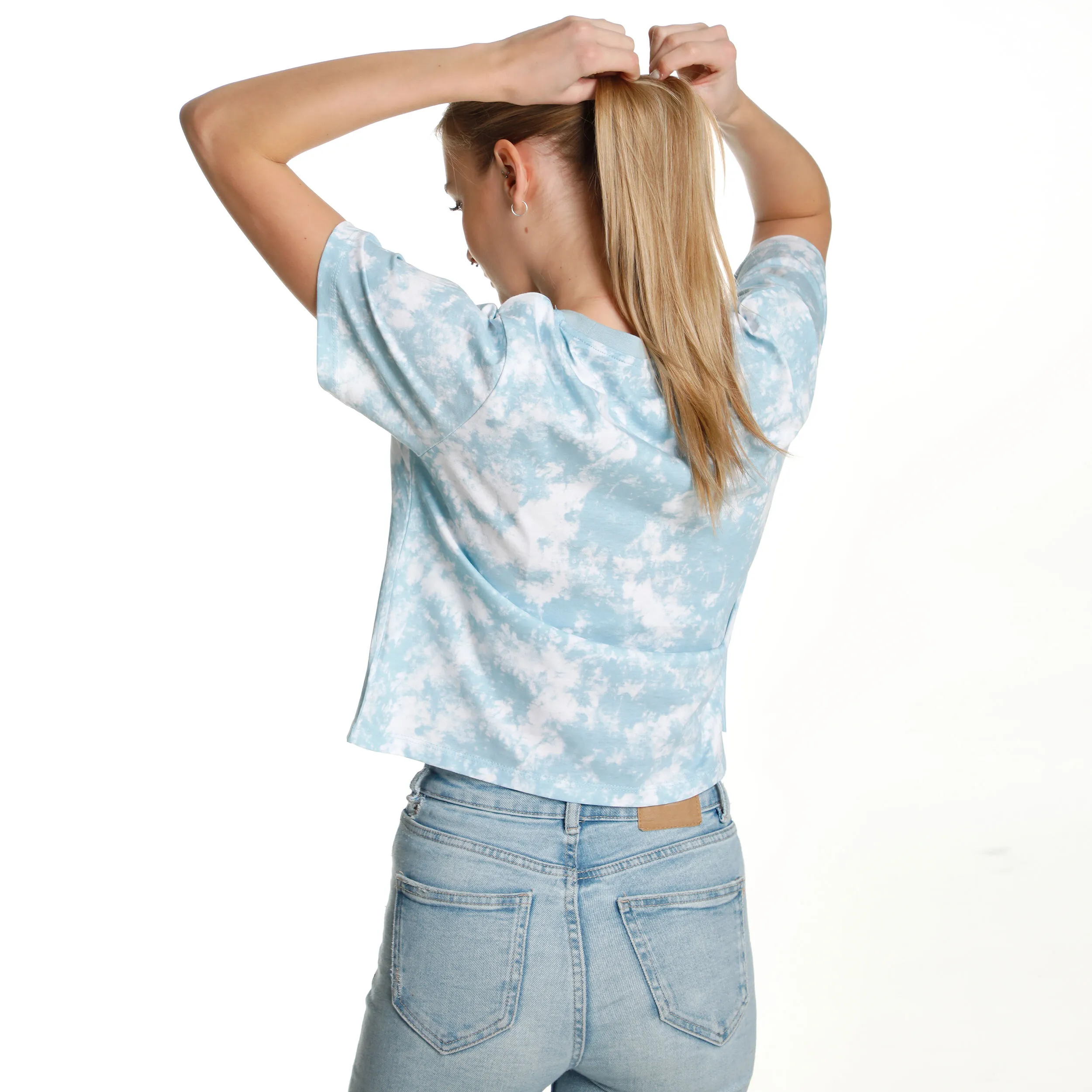 AO Tie Dye Cropped Camiseta De Manga Corta Mujeres