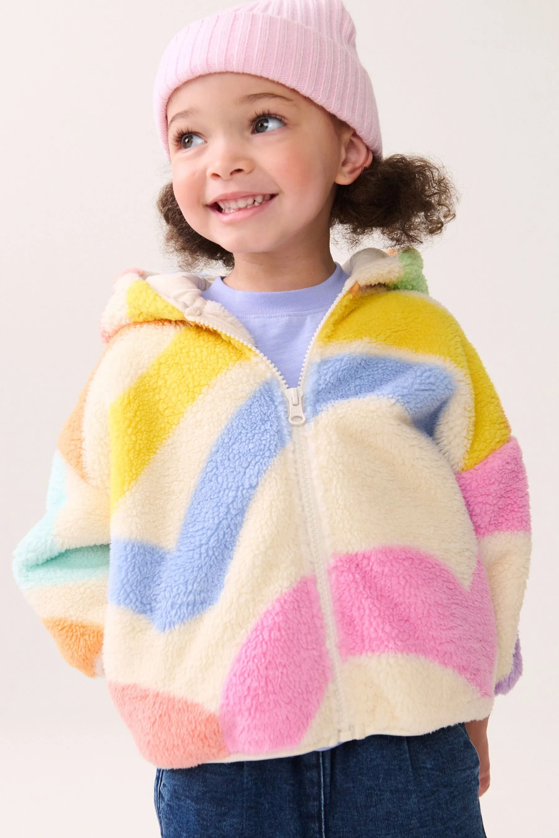ARCOíRIS  PRINTED HOODED ZIP THROUGH FLEECE JACKET (3MTHS7YRS)