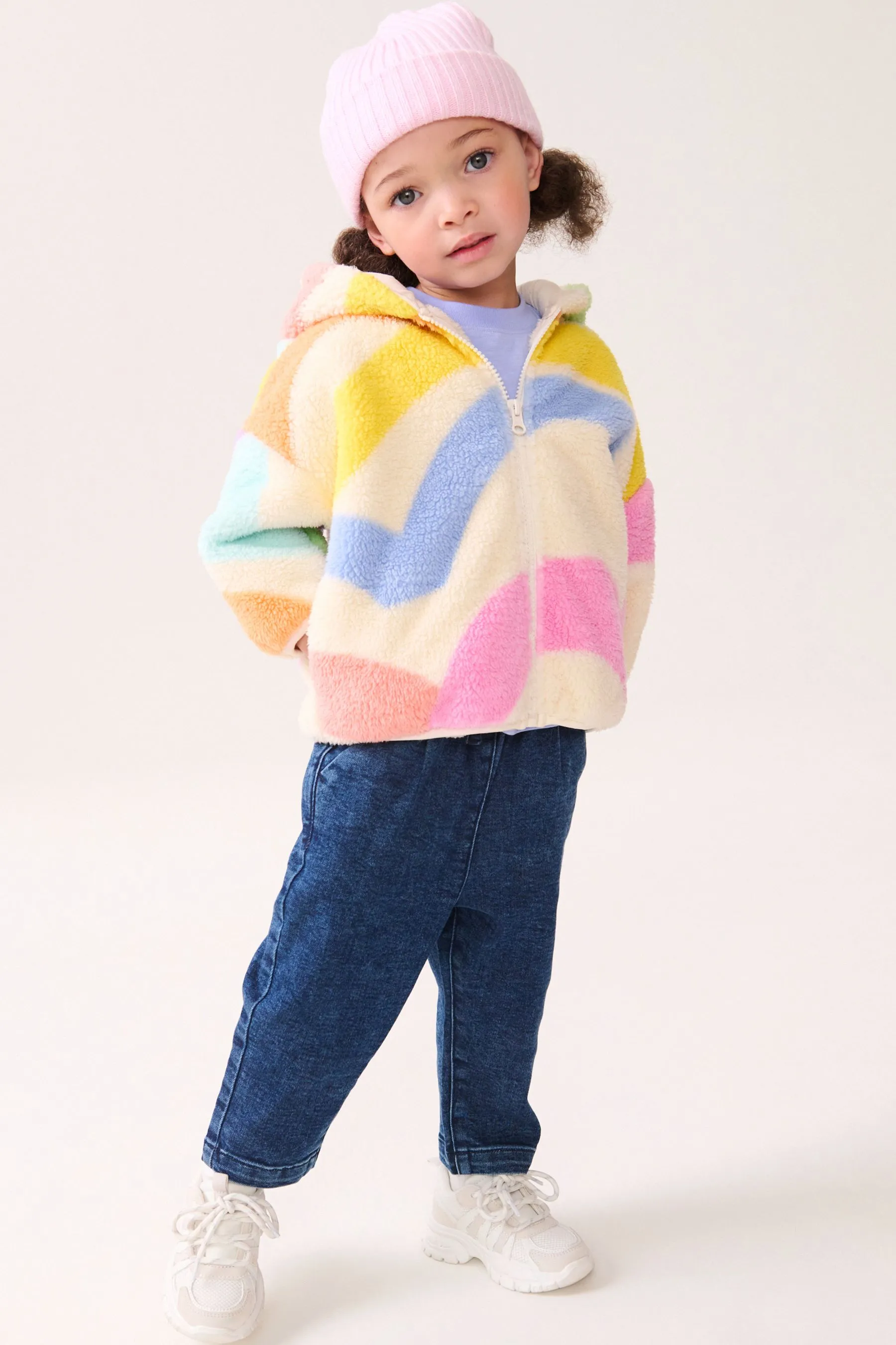 ARCOíRIS  PRINTED HOODED ZIP THROUGH FLEECE JACKET (3MTHS7YRS)