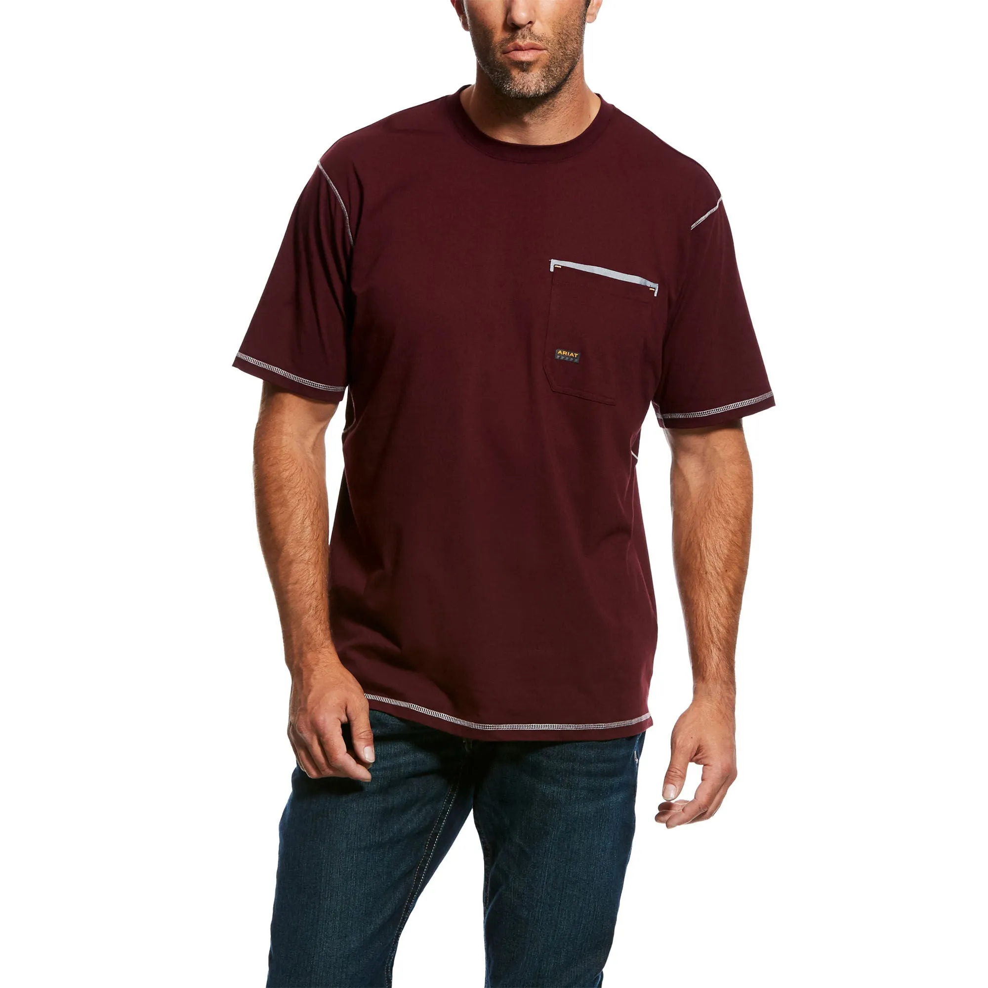 ARIAT CAMISETA DE HOMBRE ARIAT REBAR WORKMAN  MALBEC