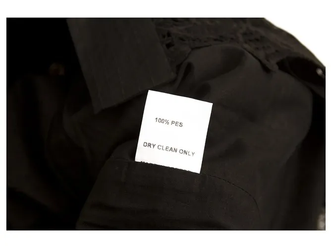 Autre Marque Veinte 29 Mini encaje negro con. Mini vestido sin mangas con botones a presión talla S 