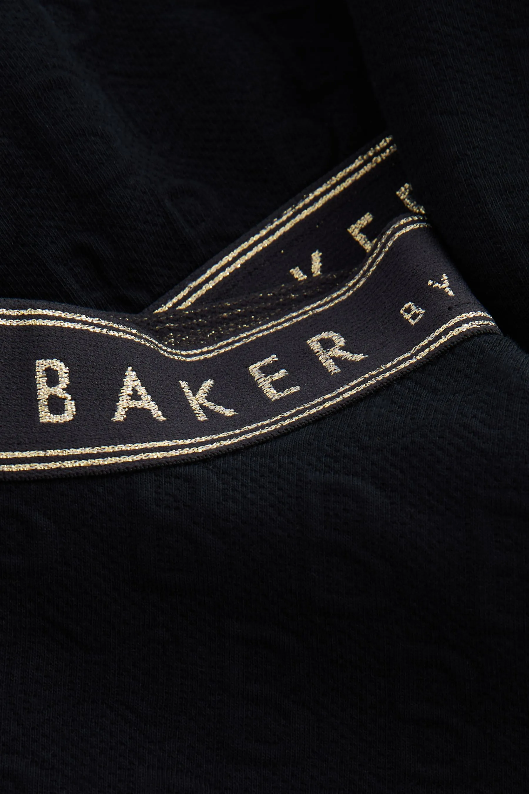 Baker by Ted Baker Cropped Long Sleeve Sweater and Skirt Black Set