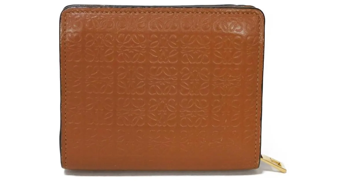 BILLETERA BIFOLD LOEWE EN CUERO MARRóN CASTAñO 