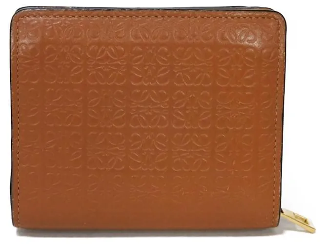 BILLETERA BIFOLD LOEWE EN CUERO MARRóN CASTAñO 