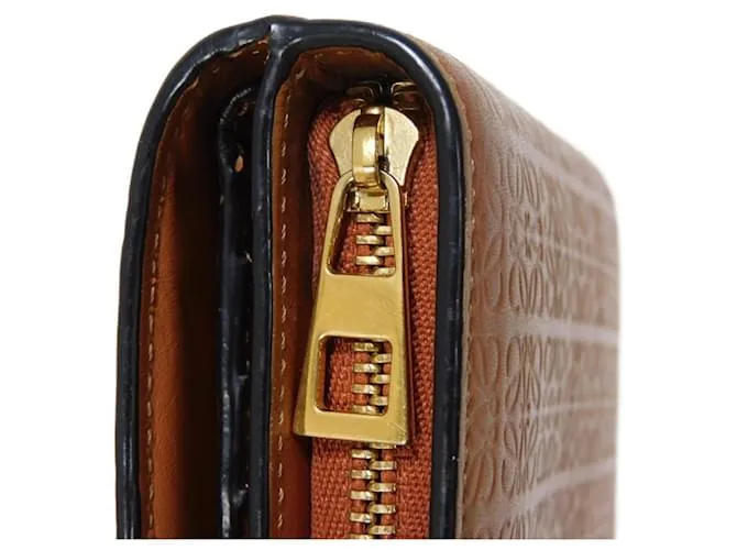 BILLETERA BIFOLD LOEWE EN CUERO MARRóN CASTAñO 