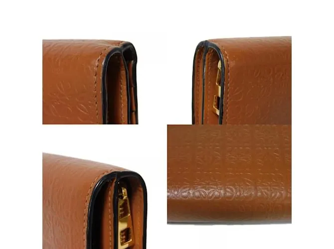 BILLETERA BIFOLD LOEWE EN CUERO MARRóN CASTAñO 