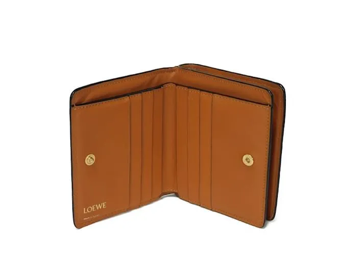 BILLETERA BIFOLD LOEWE EN CUERO MARRóN CASTAñO 