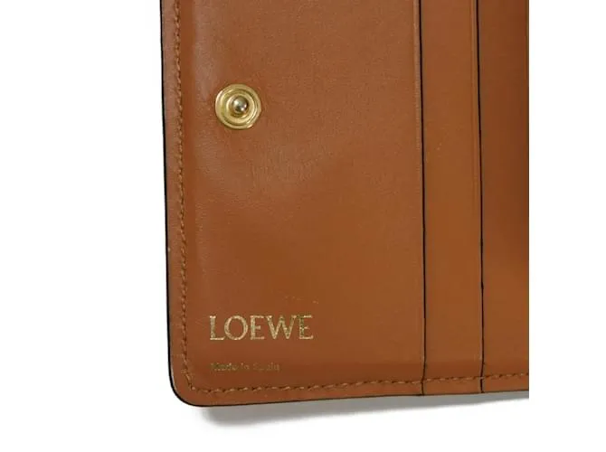 BILLETERA BIFOLD LOEWE EN CUERO MARRóN CASTAñO 