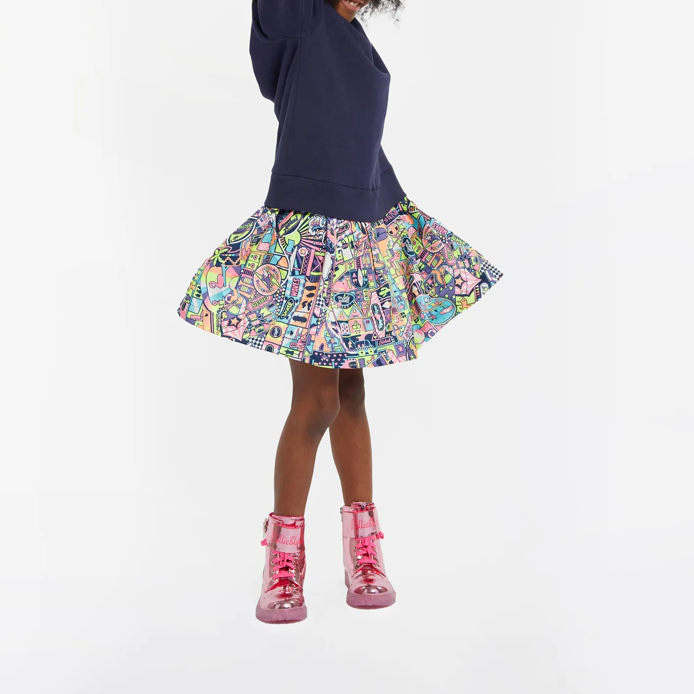 BILLIEBLUSH Vestido bimateria acampanado