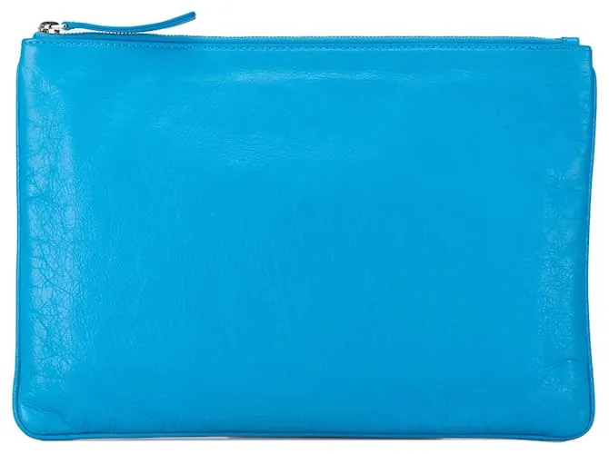 Bolsito de cuero azul Balenciaga Supermercado Azul claro 