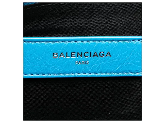 Bolsito de cuero azul Balenciaga Supermercado Azul claro 