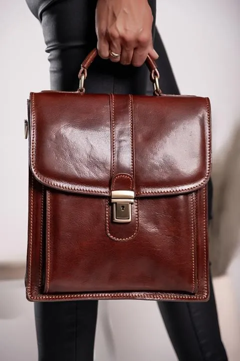Bolso de piel natural Afrodita, marrón