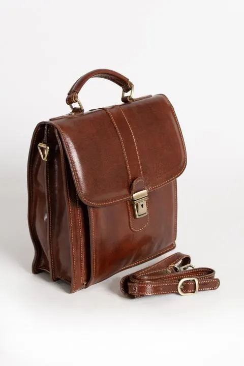 Bolso de piel natural Afrodita, marrón