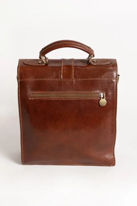 Bolso de piel natural Afrodita, marrón