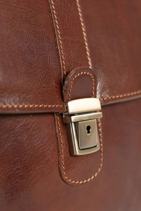 Bolso de piel natural Afrodita, marrón