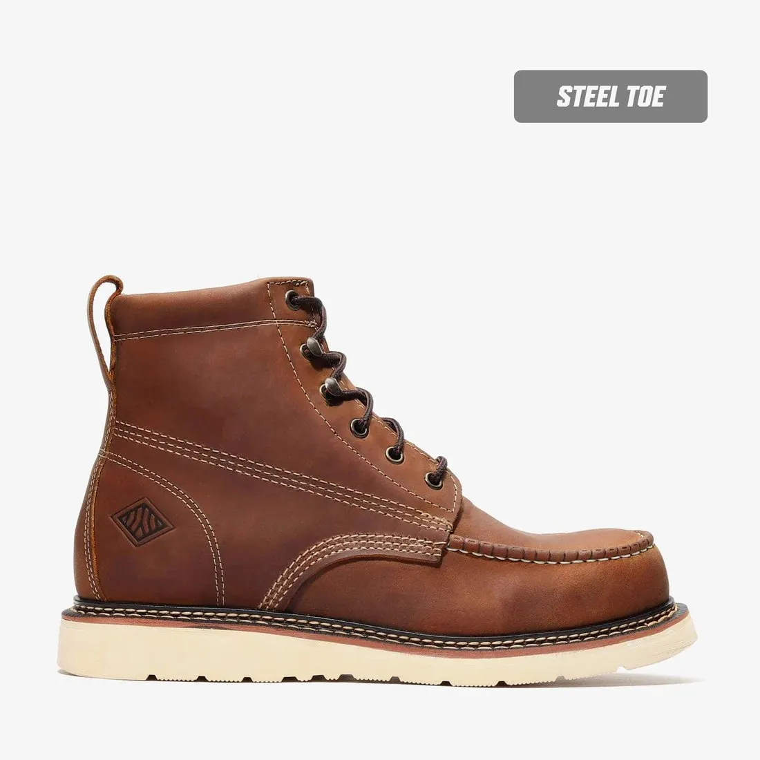 BONANZA FRONTIER CLASSIC 6 MOC TOE WORK BOOTS  STEEL TOE