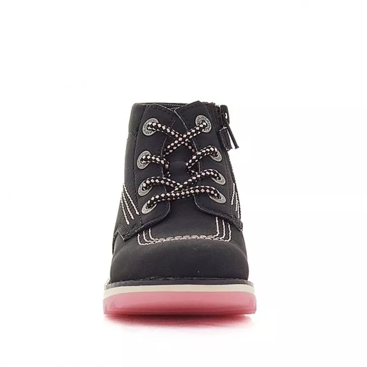 Botines Kickers negros con detalles rosas
