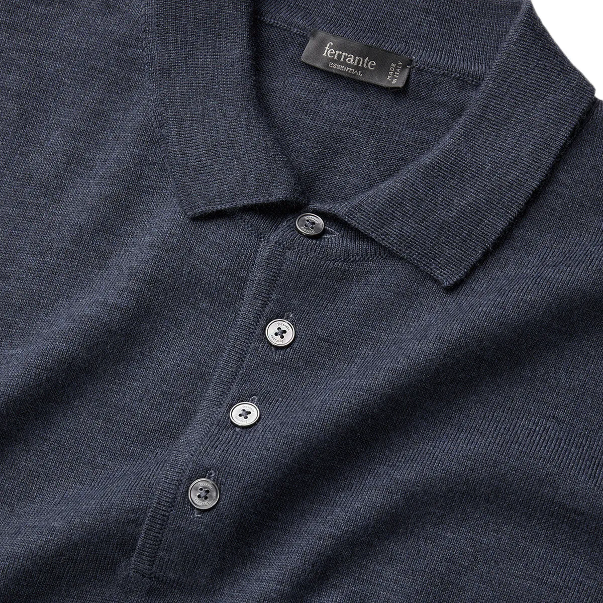 Brushed Pure Wool Polo Shirt