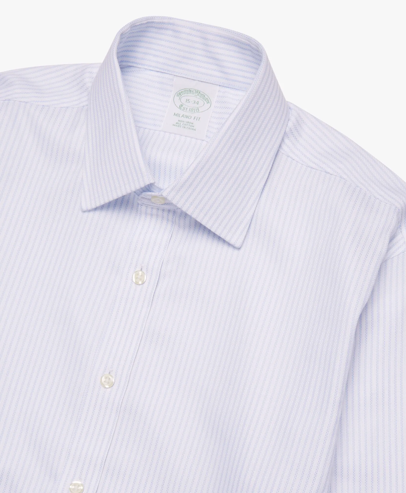 CAMISA AZUL SLIM FIT NONIRON DE ALGODóN CON CUELLO AINSLEY