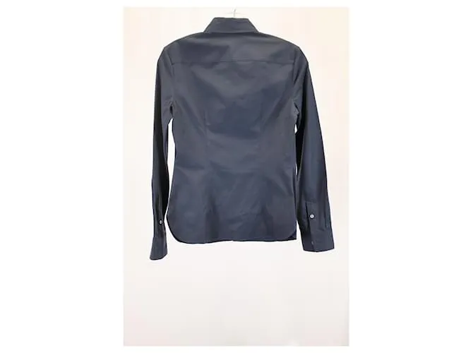 Camisa Theory con botones en algodón azul marino 