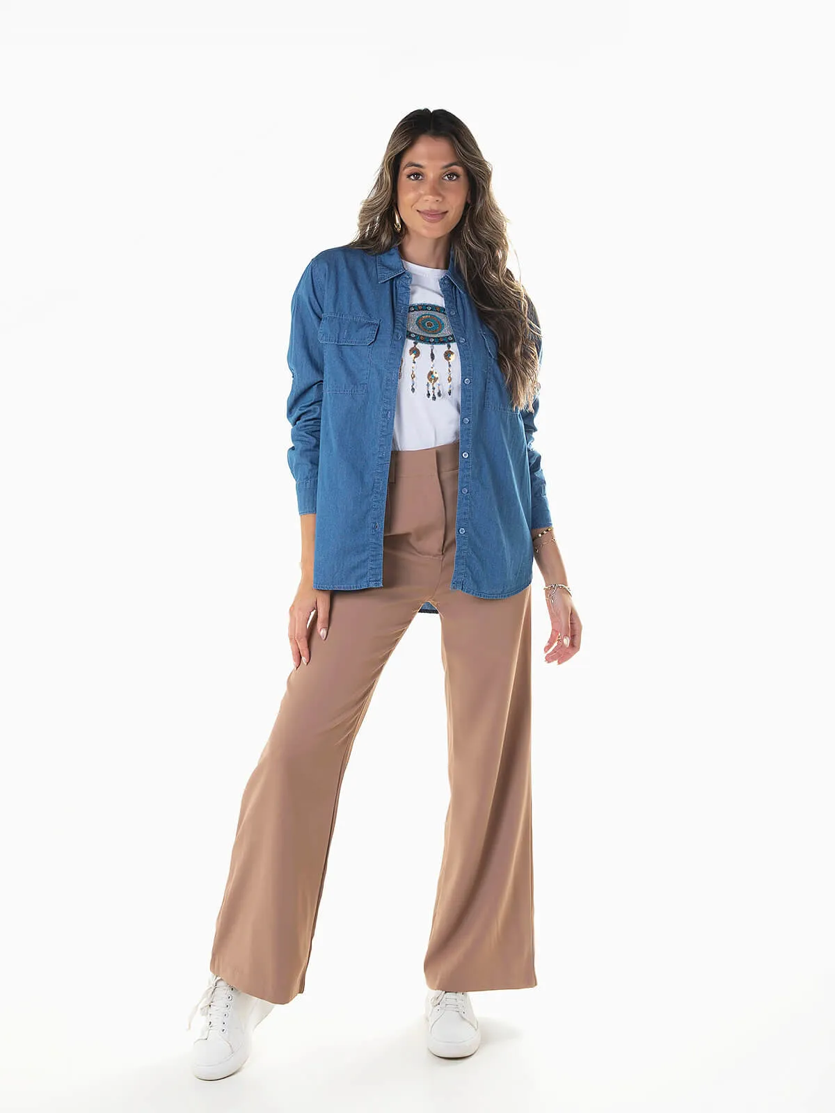 Camisa vaquera con trabillas