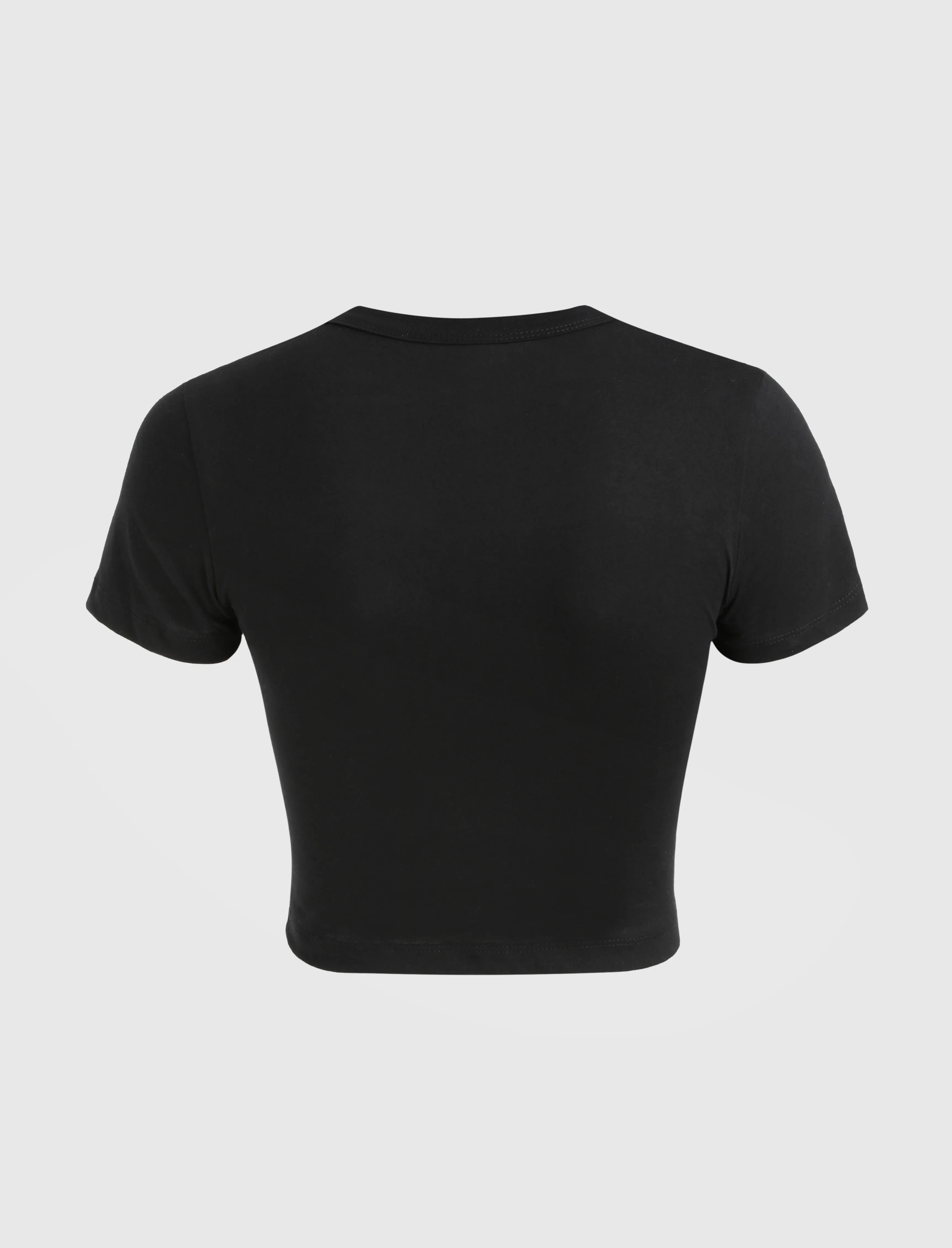 Camiseta Crop con Estampado de Gato