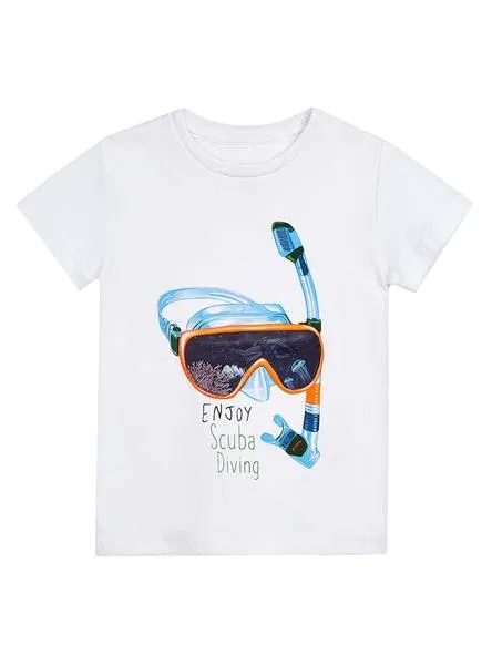 camiseta mayoral diver blanco para niño